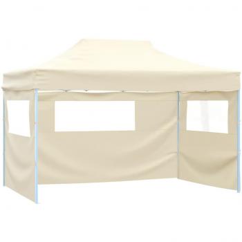 Gazebo plegable profesional con crema de acero de 3 paredes 3x4m