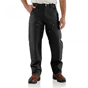 Pantalones de Trabajo Carhartt Duck Doble Frontal Loose Fit para Hombre - Negro, Talla 36