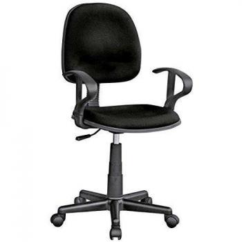Mueblear 35222 Silla de oficina TORINO con brazos negra 52,5x51x86,6 cms