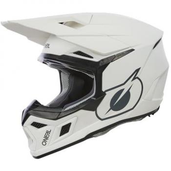O'Neal Casco de Cross 3SRS Solid Blanco - Casco Off-road, Carcasa ABS, Norma de Seguridad ECE 22.06, Aberturas de ventilación para una refrigeración óptima, Talla