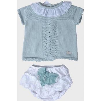 Conjunto de bebé niña de manga corta con lazo decorativo en color verde - La Ormiga 1077401001