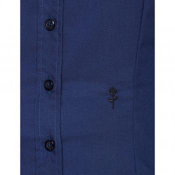 Blusa de Manga Larga Slim Fit Sin Arrugas con Bordado para Mujer Seidensticker, Color Azul Marino, Talla 38