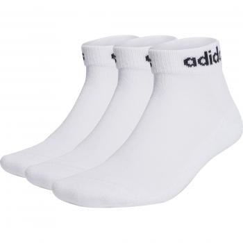 Calcetines Adidas Linear Cushioned 3 Pares Tobilleros Unisex Blancos