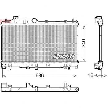 Radiador DENSO DRM36025 para refrigeración del motor