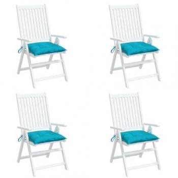 Cojines de silla de jardín 4 uds tela 40x40x7 cm color antracita, gris y crema, cojín decorativo de asiento