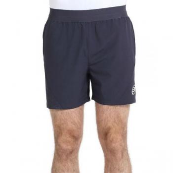 Short Bullpadel Masim Carbon Negro para hombre, fabricado en tejido ligero y transpirable, con tecnología de secado rápido, cintura elástica ajustable, bolsillos laterales y diseño moderno