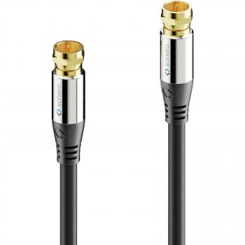 Cable de Antena Koaxial Premium Sonero 7,5m F-Stecker Doble Blindaje Negro