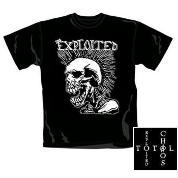 Exploited Mohican Skull Black T-Shirt for Men - Size M