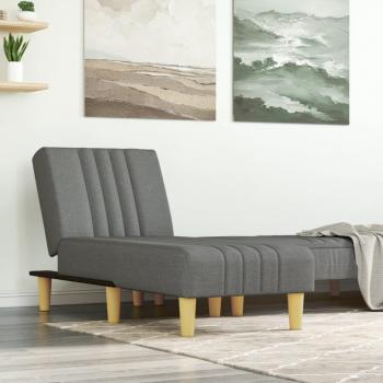 Sofá diván de tela gris oscuro Vidaxl con estructura de madera, tapizado en tela suave, cojines acolchados y diseño moderno