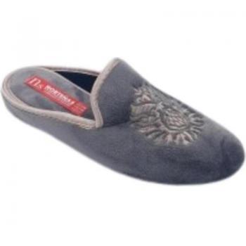 Zapatillas de casa para mujer Norteñas 7-35-25 en gris de paño de felpa