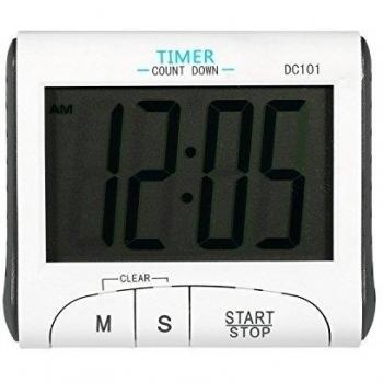 Gellvann Temporizador de cocina digital Pantalla grande Cuenta atrás digital electrónica y contar hasta alarma magnética de alarma Cronómetro de la cocina Cronómetro de reloj digital de 24 horas