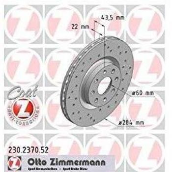 Zimmermann 230.2370.52 Disco de freno, Delantero, perforado, Sport Coat Z