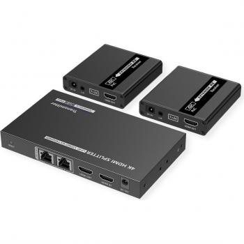 Divisor HDMI 1x2 con Extensor TP 4K 30Hz hasta 40m - Negro