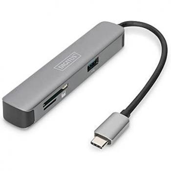 Estación de Acoplamiento USB-C 4K 30Hz con HDMI, 2 USB 3.0, Lector de Tarjetas SD/MicroSD - Digitus DA-70891