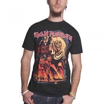 Iron Maiden - Number of the Beast Graphic T-Shirt - Black - XXL - 100% Cotton Jersey