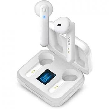 Auriculares INALAMBRICOS SBS TEEARLCDTWSBTW Blanco Base DE Carga con Display