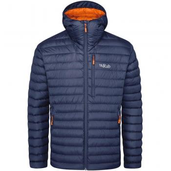 Rab Microlight Alpine Insulated Down Hood Jacket - Deep Ink/Marmalade, Men's, Size S