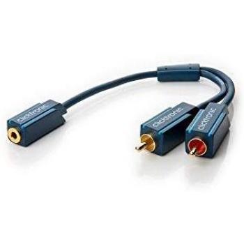 Cable Adaptador Audio 2 RCA Macho a Jack 3,5 mm Hembra 0,10 m Alta Calidad