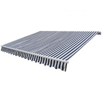vidaXL Toldo de Jardín Plegable Operacion Manual Azul y Blanco 400 cm Quitasol