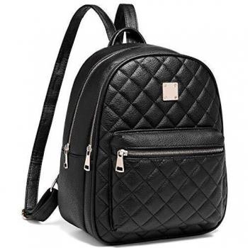 Myhozee Mochila Mujer Bolsos Cuero de PU Tipo Casual Bolsa de Mano Mochilas Impermeable de Viaje Escolar para Mujeres Señoras -Negro