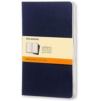 Cuaderno Moleskine Cahier Grande Pautado Azul Marino