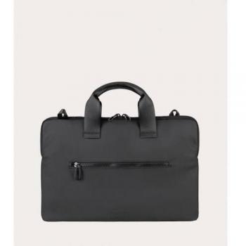 Maletín Tucano Gommo Slim 15.6 para Laptop y MacBook Pro, Negro, Material Reciclado, Diseño Minimalista