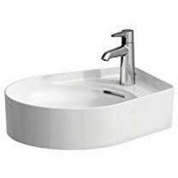 Lavabo LAUFEN VAL 500x400mm, blanco mate, con rebosadero, sin orificio para grifería