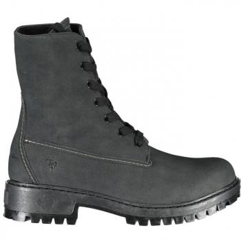 U.S. Polo Assn. Women's Lace-up Contrast Fleece Boots - Black Polyester, Size 8 US (EU38)