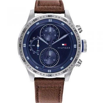 Tommy Hilfiger Reloj Analógico para Hombre de Cuarzo con Correa en Piel de Becerro de Cuero 1791807