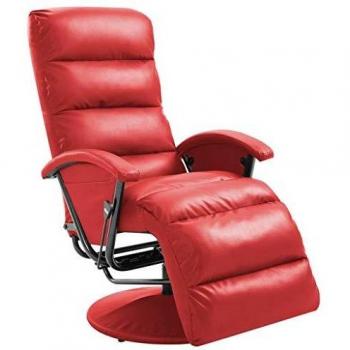 vidaXL Sillón reclinable para TV de cuero sintético rojo