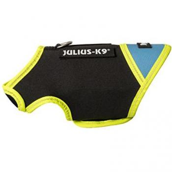Chaqueta Neopreno IDC para Perros Julius-K9 - Protección Efectiva en Climas Fríos, Talla Baby 1, Negro/Aguamarina