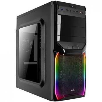 Aerocool V3X Negro Estuche RGB Midi Gaming con Ventana y Dos Franjas LED RGB