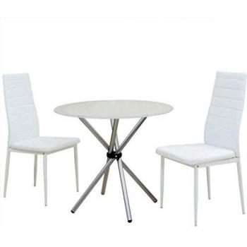 vidaXL Conjunto de mesas y sillas de comedor de tres piezas