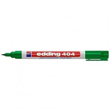 Marcador Permanente Edding 404 Verde 0,75 mm Punta Redonda, Resistente al Agua y de Secado Rápido