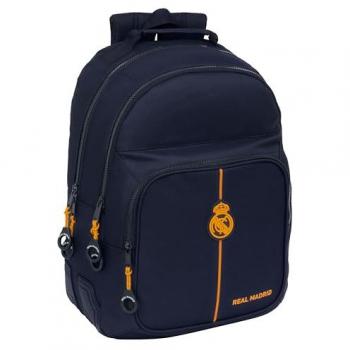 Mochila Escolar Infantil Safta Real Madrid 2ª Equipación 24/25, cómoda y versátil, calidad y resistencia, dimensiones 32x15x42 cm, color azul marino