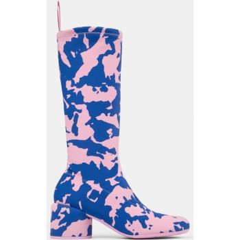 CAMPER Niki Women's Boots in Pink/Blue, Size 41, Cotton Fabric
