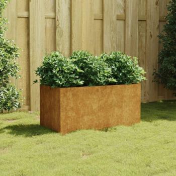 Maceta de acero corten 80x40x40 cm vidaXL Marrón