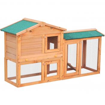 Conejera PawHut para Exterior Madera 145x46x85 (LxAnxAl)