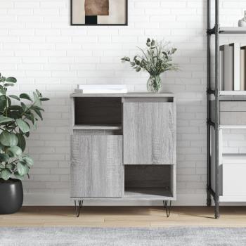 Aparador de madera contrachapada 60x35x70 cm, mueble de almacenaje de salón, buffet para salón, armario auxiliar, armario de almacenamiento en color gris Sonoma