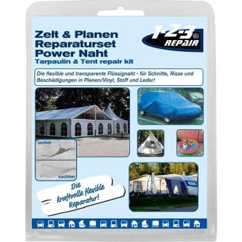 1-2-3 REPAIR Kit de reparación, Tienda de campaña, Barco Inflable, Colchón de Aire, Kit de Lona de PVC a Prueba de Agua, Parche, Transparente