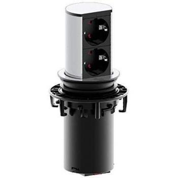 Torre con 2 Bases de enchufe Bachmann ELEVATOR 928.002 Acero Inoxidable