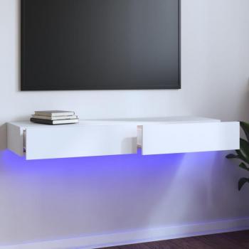 Mueble bajo de TV con iluminación LED blanco 120x35x15,5 cm