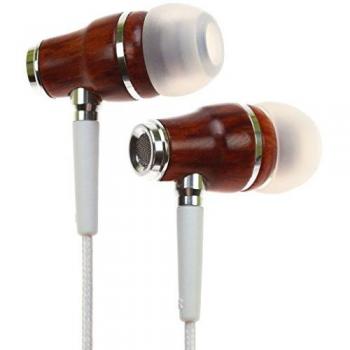 Symphonized NRG Premium Auriculares con Micrófono, de Madera auténtica, con Aislamiento de Ruido
