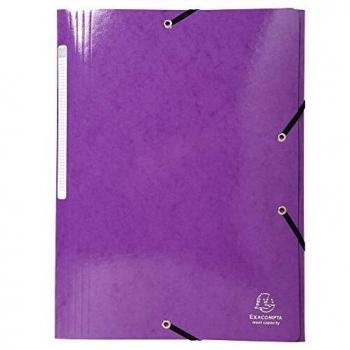 Exacompta 55826SE -Carpeta con gomas y 3 solapas, 24 x 32 cm, color morado, 1 unidad