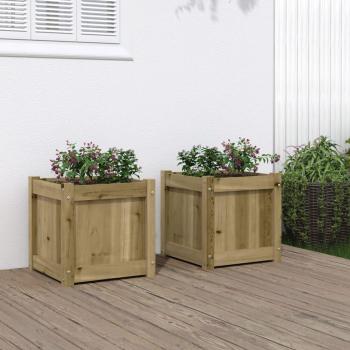 vidaXL Impregnated Pine Wood Garden Planters - Set of 2