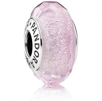 Charm de Cristal Murano Facetado Rosa Pandora Moments en Plata
