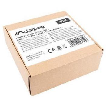 Lanberg CA-HDMI-30FB-0400-BK Cable HDMI 40m Tipo A Estándar Negro V2.1 8K Optical AOC
