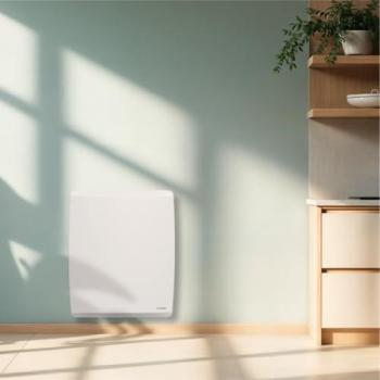 Radiador Eléctrico Fijo Thomson Moly 1000W con Inercia Seca Cerámica, Conectividad WiFi y Termostato Intercambiable - Horizontal Blanco