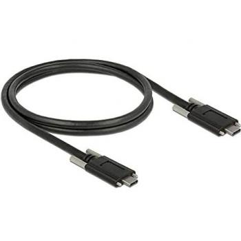 Cable USB-C a USB-C (Macho a Macho) 1 m, USB 3.2 Gen 2, con tornillos laterales