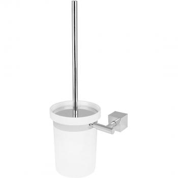 BATHSTAGE BCURVE - Escobillero de pared, acabado cromo, 33 x 10 x 10 cm, color plateado